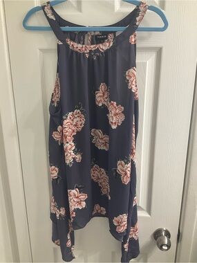 torrid Purple Floral High-Low Tank with Pink Blooms